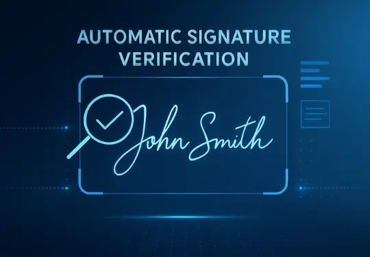 Digital automatic signature verification display